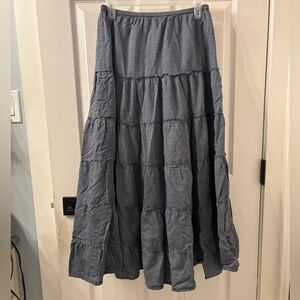 Grey Tiered Maxi Skirt With Ruffles by Style & Co Petite